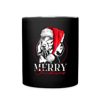 Père Noël Teckel Teckel Joyeux Noël Chiens Wilsigns - Mug uni - noir - Devant