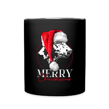 Père Noël Retriever à poil bouclé joyeux Noël chiens - Mug uni - noir - Devant