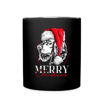 Santa Gordon Setter Merry Christmas Dog Wilsigns - Full Colour Mug - black - Front