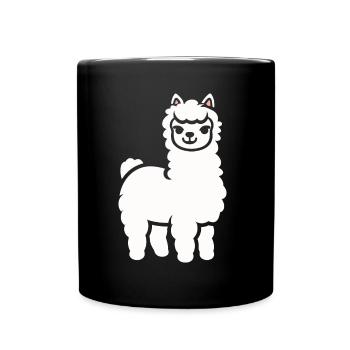 Cute little llama humor - Full Colour Mug - black - Front