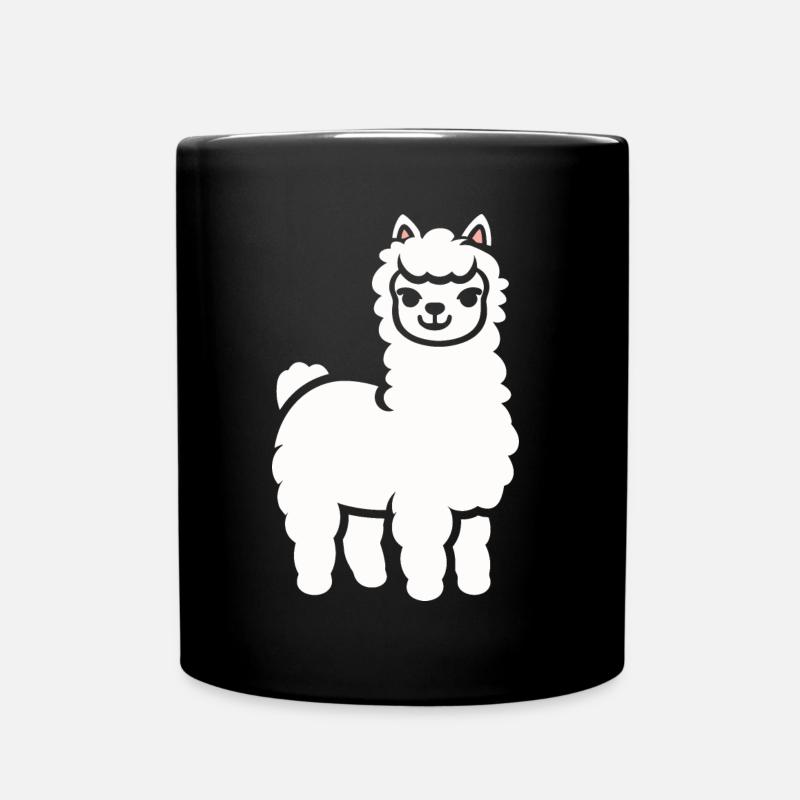 Niedlicher kleiner Lama-Humor - Tasse einfarbig - Schwarz