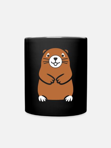 Einfaches Murmeltier - Tasse einfarbig - Schwarz