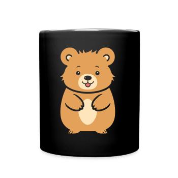 Niedliches kleines Tier Quokka - Tasse einfarbig - Schwarz - Vorne