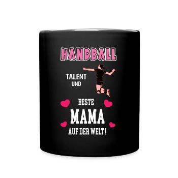 Handballer Mama Handball Bester Mutter Geburtstag - Tasse einfarbig - Schwarz - Vorne