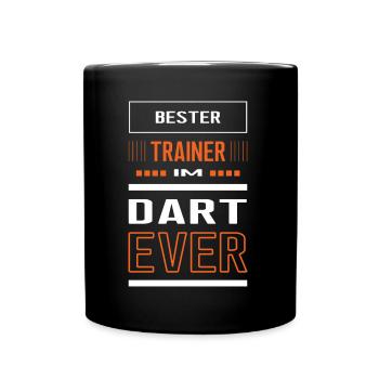 Bester Dart Trainer Darttrainer Training - Tasse einfarbig - Schwarz - Vorne