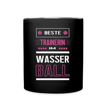 Beste Wasserball Trainerin Wasserballtrainerin - Tasse einfarbig - Schwarz - Vorne