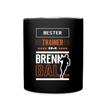 Bester Brennball Trainer Brennballtrainer Training - Tasse einfarbig - Schwarz - Vorne