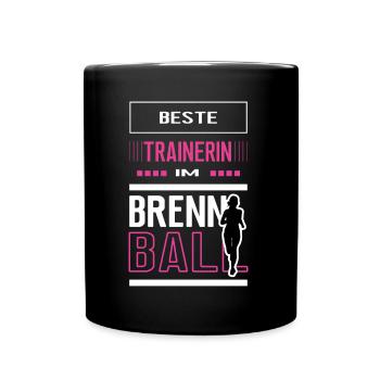 Beste Brennball Trainerin Brennballtrainerin Spiel - Tasse einfarbig - Schwarz - Vorne