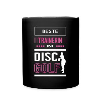 Beste Discgolf Trainerin Discgolftrainerin Spiel - Tasse einfarbig - Schwarz - Vorne