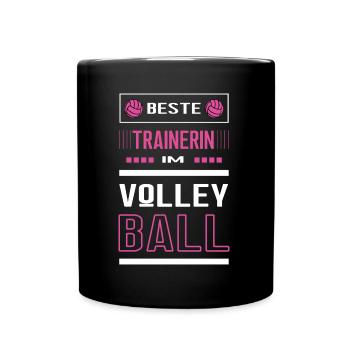 Beste Volleyball Trainerin Volleyballtrainerin - Tasse einfarbig - Schwarz - Vorne
