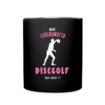 Discgolf Discgolferin Spielerin Frisbeegolf Golfer - Tasse einfarbig - Schwarz - Vorne