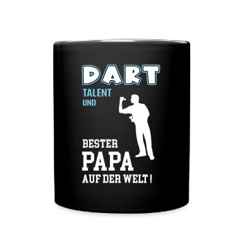 Dart Bester Papa Vater Vatertag Geburtstag Darter - Tasse einfarbig - Schwarz - Vorne