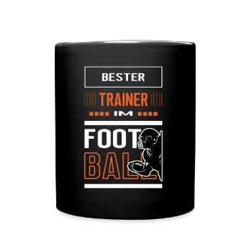 Bester Football Trainer Footballtrainer Training - Tasse einfarbig - Schwarz - Vorne