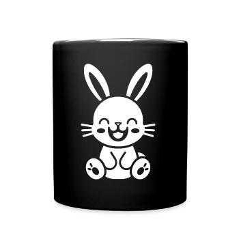 Kleiner Baby-Hase - Tasse einfarbig - Schwarz - Vorne