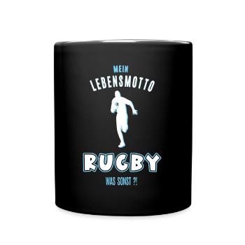 Rugby Rugbyer Rugbyfan Rugbyspiel Rugbyspieler - Tasse einfarbig - Schwarz - Vorne