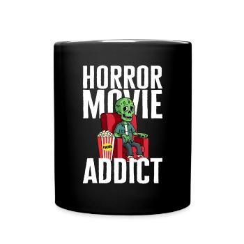 Horror Movie Addict Zombie - Tasse einfarbig - Schwarz - Vorne