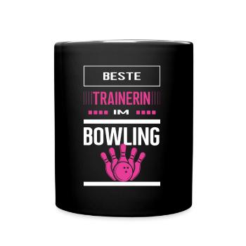 Beste Bowling Trainerin Bowlingtrainerin Bowlen - Tasse einfarbig - Schwarz - Vorne