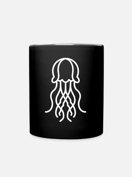 Qualle - Tasse einfarbig - Schwarz