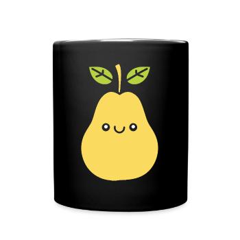 Birne - Tasse einfarbig - Schwarz - Vorne