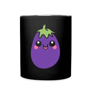 Aubergine - Mug uni - noir - Devant