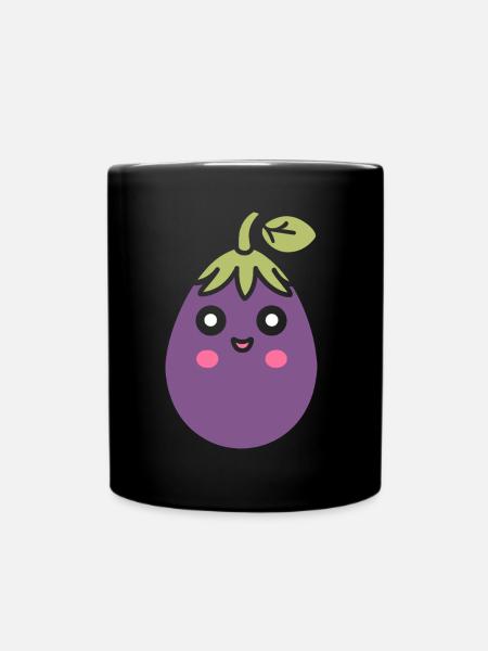 Aubergine - Tasse einfarbig - Schwarz