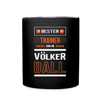 Bester Völkerball Trainer Völkerballtrainer Spiel - Tasse einfarbig - Schwarz - Vorne