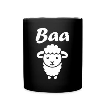 Schaf - Tasse einfarbig - Schwarz - Vorne