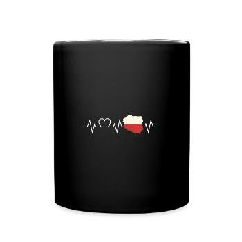 Polonais Heartbeat Pologne - Mug uni - noir - Devant