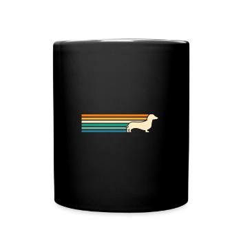 Hund Dackel - Tasse einfarbig - Schwarz - Vorne