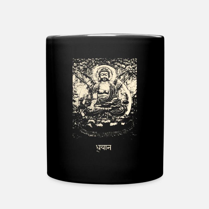 Buddhism Meditation - Buddha Om Dhyana Buddhist - Full Colour Mug - black