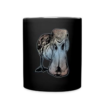 Drôle de canard erpel bête bec humour rire - Mug uni - noir - Devant