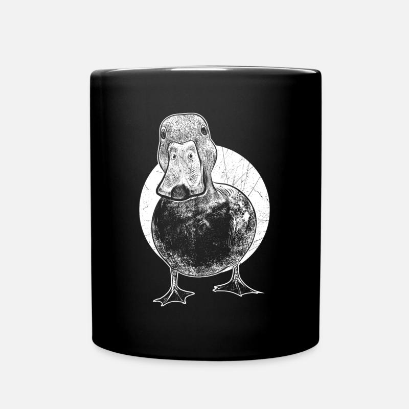 Ente Erpel Schnabel lustiges Tier lachen Humor - Tasse einfarbig - Schwarz