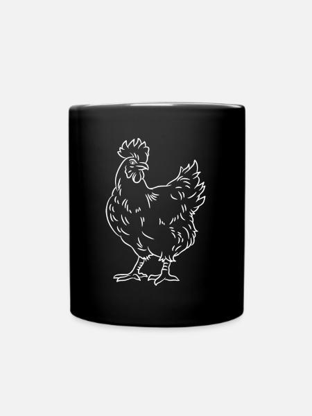 Chicken Funny Olive Graphic Farm Animal Poultry - Full Colour Mug - black