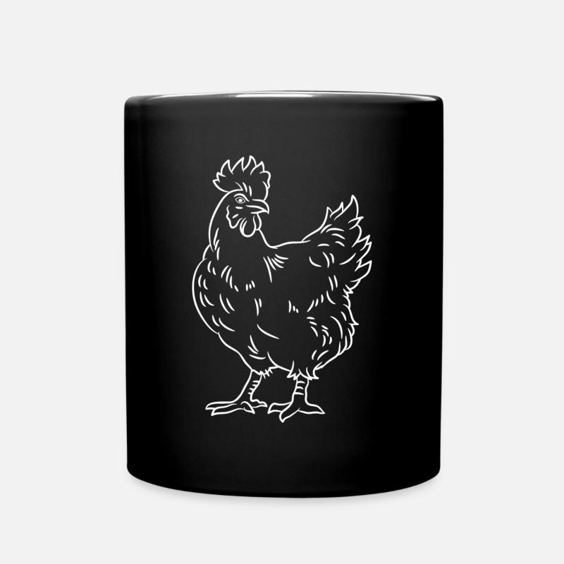 Chicken Funny Olive Graphic Farm Animal Poultry - Full Colour Mug - black