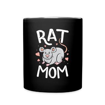 Ratte Mama Lustige Retro Haustier Maus Ratte Nagetier Geschenk - Tasse einfarbig - Schwarz - Vorne