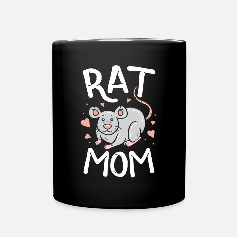 Ratte Mama Lustige Retro Haustier Maus Ratte Nagetier Geschenk - Tasse einfarbig - Schwarz