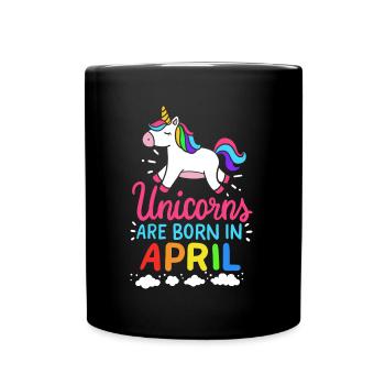 Les licornes sont nées en avril - Mug uni - noir - Devant