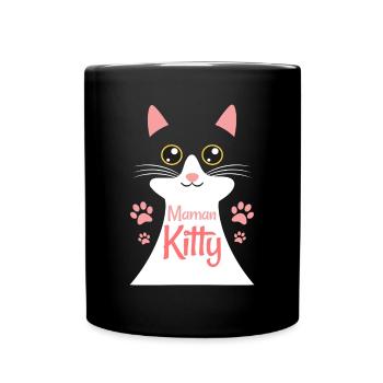 Maman Kitty Mère Qui Adore Les Chats - Mug uni - noir - Devant