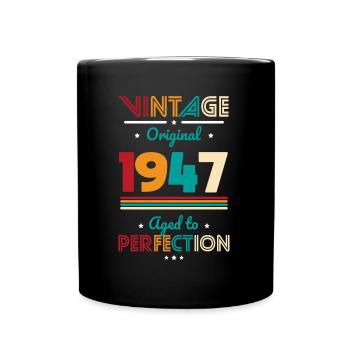 75th Birthday - Vintage 1947 - Original - Full Colour Mug - black - Front