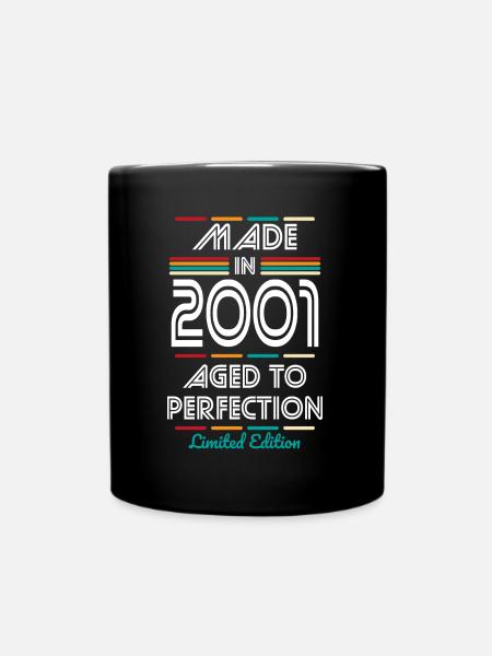 Anniversaire 21 ans - Fabriqué en 2001 - Mug uni - noir