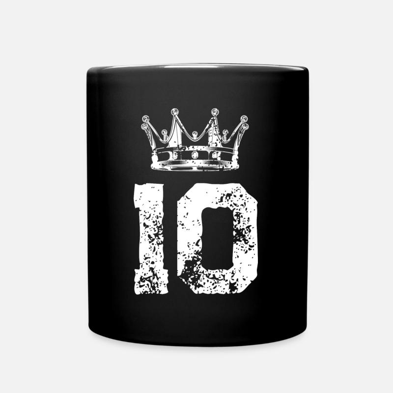 10 Zahl Krone - Tasse einfarbig - Schwarz