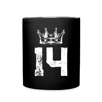 14 Couronne de numéros - Mug uni - noir - Devant