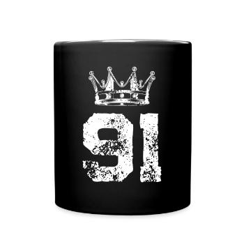 91 Number crown - Full Colour Mug - black - Front