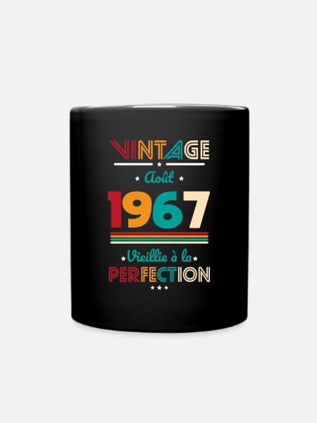 Anniversaire 55 ans - Vintage - Août 1967 - Mug uni - noir