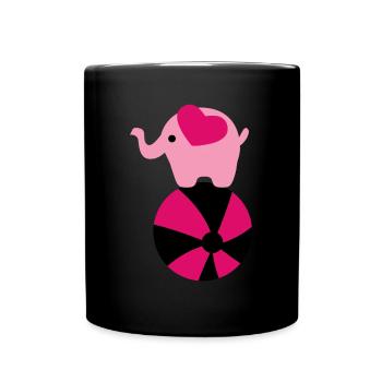Elephant Family Mama Baby T-Shirt - Full Colour Mug - black - Front