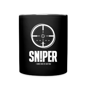 THE SNIPER white - Tasse einfarbig - Schwarz - Vorne