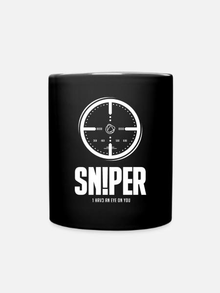 THE SNIPER white - Tasse einfarbig - Schwarz
