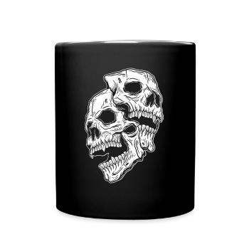 Skull Skull Horror Skeleton Halloween Metal - Full Colour Mug - black - Front