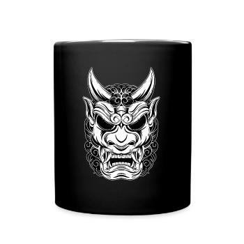 Skull Skull Horror Skeleton Halloween Geisha - Full Colour Mug - black - Front