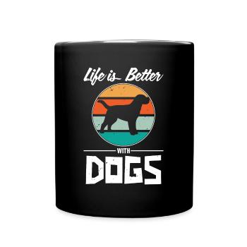 Hundefreund Spruch - Tasse einfarbig - Schwarz - Vorne